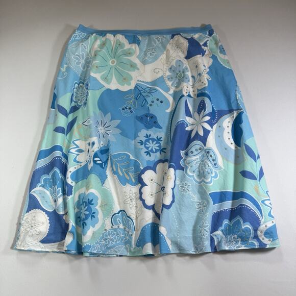 Y2K New York & Company Boho Sequin Beaded Floral Lined Midi Skirt Wms Size M - Picture 2 of 11